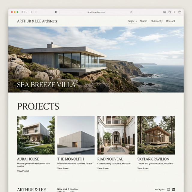 Portafolio Softyum - Agencia de diseño web: Landing page de arquitectura luz